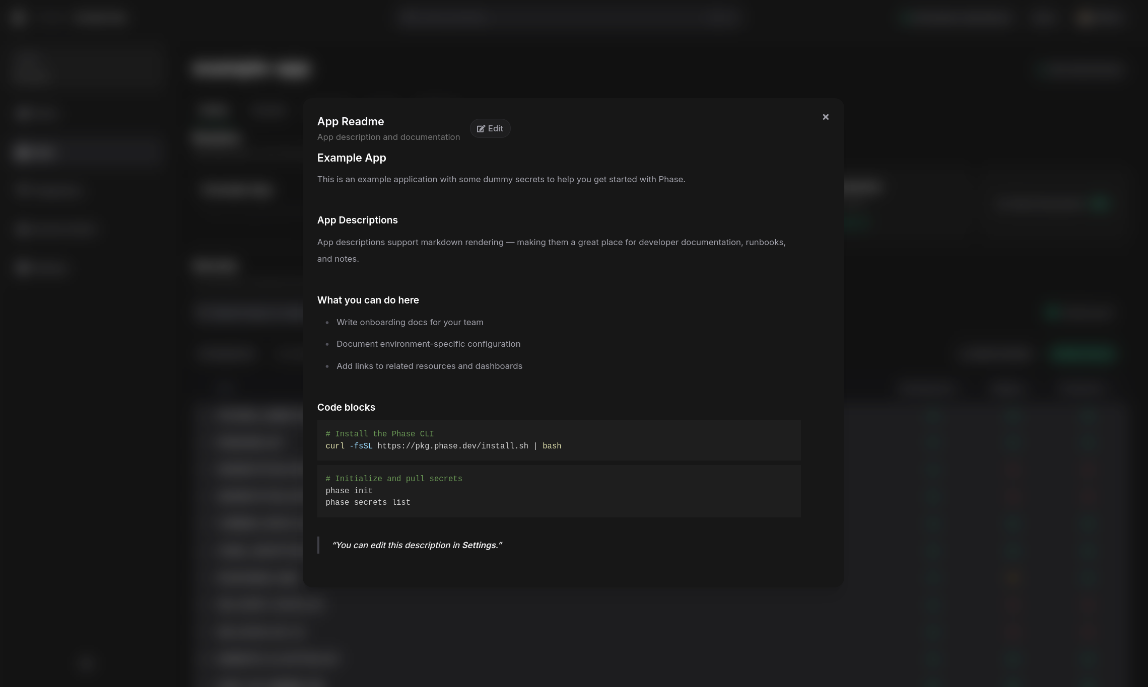 expanded app readme with markdown rendering